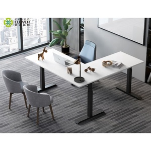 Bureau électrique au Design de L, réglable en <span class=keywords><strong>hauteur</strong></span>, support de bureau - Product Image 1