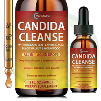 Gouttes buvables OEM à base de plantes pour la purification de la Candida 60ml – Compléments à l'origan et à l'acide caprylique pour la santé intestinale et l'équilibre digestif