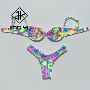 Ventes en gros, faible MOQ, maillots de bain personnalisés, maillots de bain de haute qualité, tissu imprimé personnalisé, bikini deux pièces pour femmes - Product Image 5