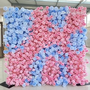 Fiori artificiali <span class=keywords><strong>rosa</strong></span> blu Baby Shower fondali 8ft X 8ft fiore <span class=keywords><strong>sfondo</strong></span> da parete arrotolare decorazione <span class=keywords><strong>sfondo</strong></span> per eventi - Product Image 2
