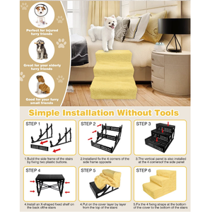 Chất lượng cao mới đa màu sắc 3 layerspet con chó nhựa cầu thang bậc thang bước giường con chó đoạn đường nối vật nuôi bước, sofa Pet cầu thang - Product Image 4