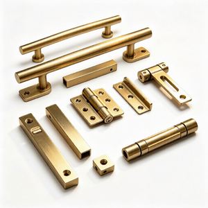 Ensemble de quincaillerie pour meubles OEM/ODM personnalisé en laiton brossé/acier inoxydable/aluminium, poignées de tirage d'armoires, supports usinés CNC - Product Image 2