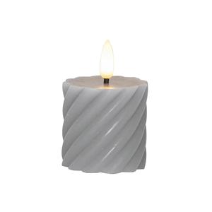 Star Trading LED-Echtwachs-Kerze Flamme Swirl Votive 7,5x5cm Grau 2 Stück - Product Image 2