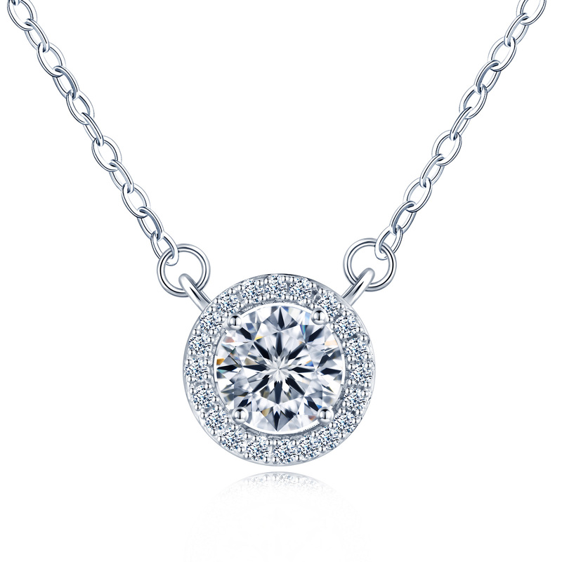 Mossanite Cross Pendant Necklace for Women