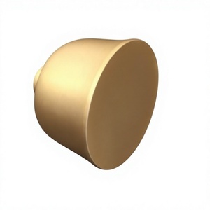 Bouton de meuble cylindrique doré mat avec profil rond minimaliste et finition brossée lisse pour armoires de cuisine modernes et penderies - Product Image 1