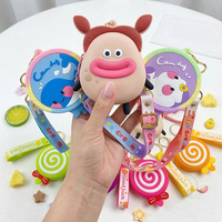 Porte-monnaie en silicone fait main Lollipop Potato Guy, porte-clés, étui pour écouteurs, porte-cartes, breloque de sac, résistant à l'eau, personnalisé