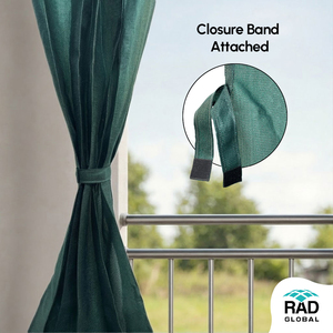 Midnight Green Eyelet Outdoor <b>Curtains</b> 180 GSM with Rich Deep Green Tones and Elegant Light Filtering Fabric for Premium Balcony - Product Image 5