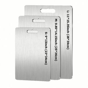 Planches à découper en acier inoxydable 304 de qualité alimentaire, double face, avec logo personnalisé, lavables au lave-vaisselle, modernes pour la cuisine - Product Image 2