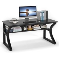 Ensemble de bureau et chaise de jeu E-Sports durables et spacieux avec éclairage LED RGB, en bois, pour la maison et l'école