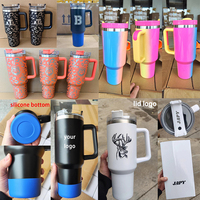 Vasos con aislamiento térmico de doble pared, tazas de café para Latte Cappuccino, tazas de té de vidrio Espresso con asa, vaso de 40oz