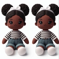 Poupée en peluche personnalisée pour fille noire, jouet en peluche pour bébé fille africaine, conception OEM ODM