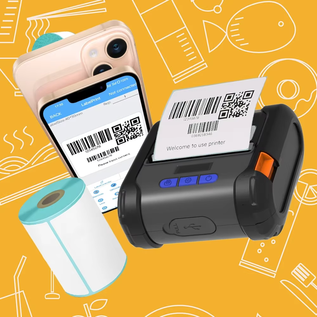 Portable Mini Thermal Inkjet Printer Wireless Home Office School Receipt Maker Monochrome Output Inkless Stickers Machine