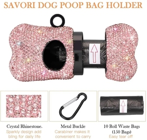 INS <span class=keywords><strong>Bling</strong></span>-Bolsa de residuos para perros y gatos, dispensador de correa para mascotas, bolsas de residuos para perros con Clip de mosquetón de Metal - Product Image 6