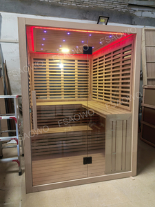 ซาวน่าขนาดใหญ่พร้อมโต๊ะรูปตัวยูเฮมล็อกรูปตัวยูเปลญวนห้องซาวน่าแบบม้วนได้แสงไฟดาวพร้อมบลูทูธจอใหญ่ - Product Image 6