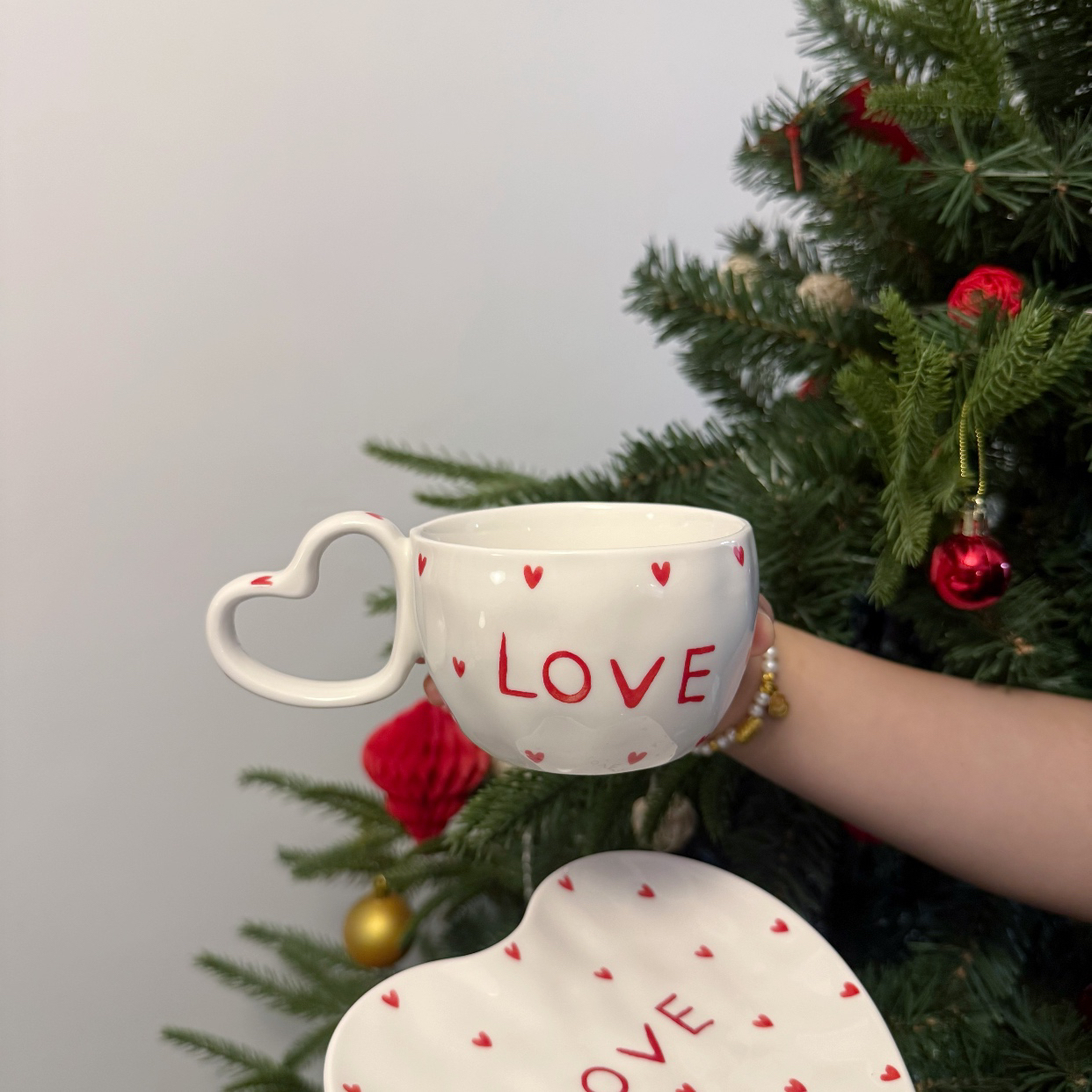 Blanc-Coupe simple coeur LOVE