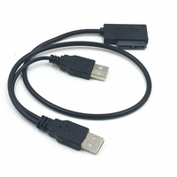 Cavo USB 2.0 a SATA 6+7 Pin (13 Pin) Slimline per Notebook, Disco Rigido Esterno HDD, Caddy per DVD Notebook