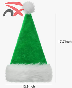 Vente en gros LOGO personnalisé Chapeaux de Noël en peluche avec casquette verte du père Noël pour adultes et enfants pour les fêtes et les vacances - Product Image 3