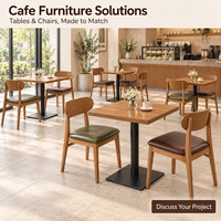 Café et salon de thé personnalisé en Chine Ensemble complet table et chaises de restaurant de meubles carrés en bois stratifié chêne commercial moderne