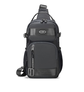 Logo personnalisé de haute qualité noir résistant à l'eau Oxford sac à dos bandoulière poitrine sac à bandoulière en plein air voyage sacs à bandoulière pour hommes - Product Image 2