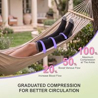 Chaussettes de compression en viscose de bambou pour femmes, infirmières, maternité, 15-20 mmHg, hauteur genou, confort et soutien