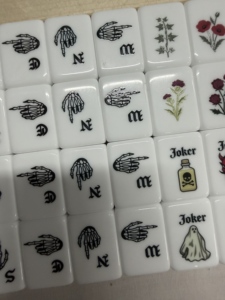 Black Halloween Themed Portable Acrylic American Mahjong Complete Set <b>Folding</b> Legs for Family Party <b>Games</b> Factory Pre-Order - Product Image 4