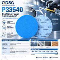 P33540 150mm Mavi Esnek Köpük Zımpara Diski P600-P3000 Çok Delikli Islak Kuru Zımpara Diski Otomotiv Boya Yenileme İçin
