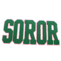 Lettres grises SOROR, patchs brodés au fer, patchs personnalisés Chenille lettre