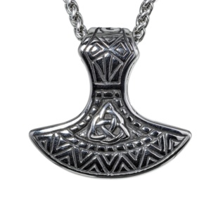 Collier pendentif Marteau de Thor Viking en acier inoxydable gravé avec nœud celtique de la Trinité pour homme, bijoux vintage punk biker audacieux et rétro - Product Image 1