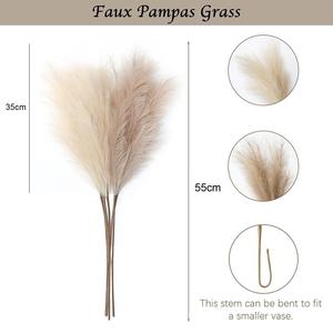 Lot de 10 herbes de la pampa artificielles moelleuses de 55 cm – Décoration bohème pour mariage, fête, maison et vitrine - Product Image 2