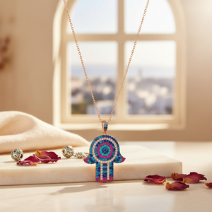 Hamsa ออกแบบจี้ตุรกีขายส่งเงินแท้925เครื่องประดับแฮนด์เมดอินเทรนด์ผู้หญิงเครื่องประดับ - Product Image 3