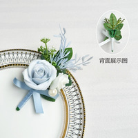 Harga Pabrik NI Bros Bunga Buatan Pin Mawar Boutonniere Pengantin Pria Teman Pria Pesta Pernikahan Setelan Buket Aksesoris Pernikahan