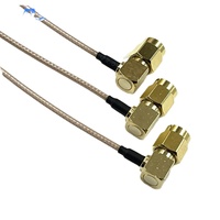Câble d'antenne RF RP-JACK mâle coudé à 90 degrés avec fréquence 6000 MHz, gain 3,5 dBi, prise en charge 3 bandes