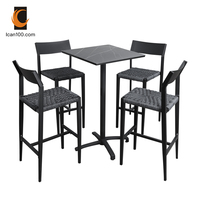 Table basse extérieure Bar en métal, Table de Bar carrée, éclairée, commerciale, pour mariage, usine chinoise, HPL