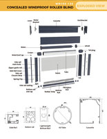 Stores enrouleurs intégrés entièrement dissimulés, coupe-vent, WR100-120, stores électriques montés sur boîtier, pour patio extérieur, grande porte