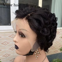 Promotion : Perruque Courte Brésilienne 100% Cheveux Humains Remy, Dentelle Transparente 13x4, Couleur Naturelle, pour Perruques Bouclées Pré-découpées, pour Femmes