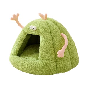New dog kennel winter warm semi-closed cat kennel pad autumn winter small monster shape cat pet supplies wholesale - Product Image 1