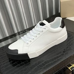 Sneakers en cuir véritable de luxe, chaussures décontractées à blocs de couleurs pour hommes et femmes - Product Image 2