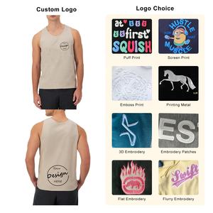 Camiseta deportiva personalizada para gimnasio para hombre, 95% algodón, 5% licra, transpirable, deportivo, holgado, de alta elasticidad, chaleco informal de punto, respetuoso con el medio ambiente - Product Image 3