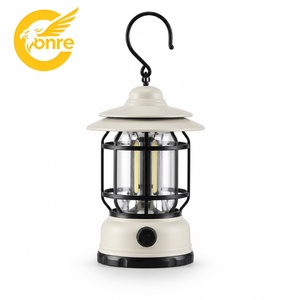 Lanterne de camping LED vintage crème et noire, lampe suspendue ou sur pied à filament, rétro, étanche, portable pour la pêche et la <span class=keywords><strong>randonnée</strong></span>, OEM - Product Image 1