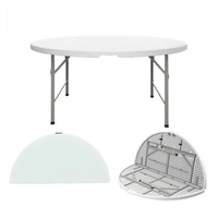 Table de salle à manger ronde pliable en plastique pour 10 personnes, idéale pour événements, banquets et mariages, 6 pieds, vente en gros à prix abordable