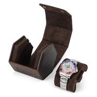 Boîte de montre en cuir de cheval faite à la main mallette de rangement de voyage extérieure hexagonale créative paquet unique prêt à vendre