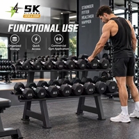 Support de rangement double niveau pour haltères SK-B43 (8 paires) – Équipement de gym commercial pour l'entraînement de force