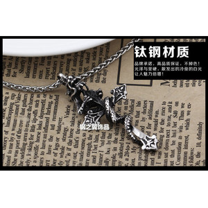 yunnique Gothic Dragon Wrapped <b>Cross</b> Pendant Necklace <b>Men</b> Stainless Steel Vintage Black Titanium Steel Jewelry Gift - Product Image 3