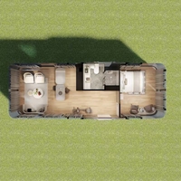Maison capsule spatiale modulaire en acier de luxe à double cabine, entièrement meublée, futuriste, préfabriquée, maison mobile intelligente, chambre à coucher