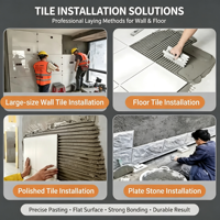 Adhésif pour carrelage grand format anti-fissures, adhésif flexible pour carrelage céramique, bonne résistance à la déformation pour le carrelage des murs et des sols intérieurs