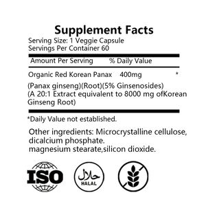 Oem Rode <span class=keywords><strong>Ginseng</strong></span> Wortelpoeder Capsules Mannen Gezondheidszorg Supplement Koreaanse Veganistische Rode Panax <span class=keywords><strong>Ginseng</strong></span> Capsules - Product Image 3