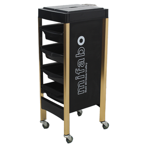 आधुनिक डिजाइन नाई की दुकान उपकरण हेयरड्रेसिंग टूल गाड़ी के साथ काले प्लास्टिक दराज सैलून भंडारण ट्रॉली - Product Image 4