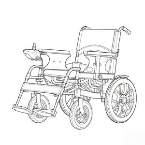 Fauteuil roulant électrique tout terrain, léger, portable et pliable en acier pour les patients obèses - Product Image 6