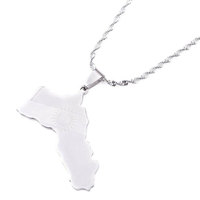Collar de Moda de Lujo al por Mayor, Collar con Mapa de Kurdistán de Acero Inoxidable para Mujer