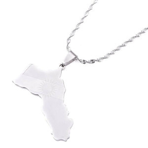 Collar con Colgante de Moda de Lujo al por Mayor, Collar con Mapa de Kurdistán de Acero Inoxidable 316L para Mujer - Product Image 5